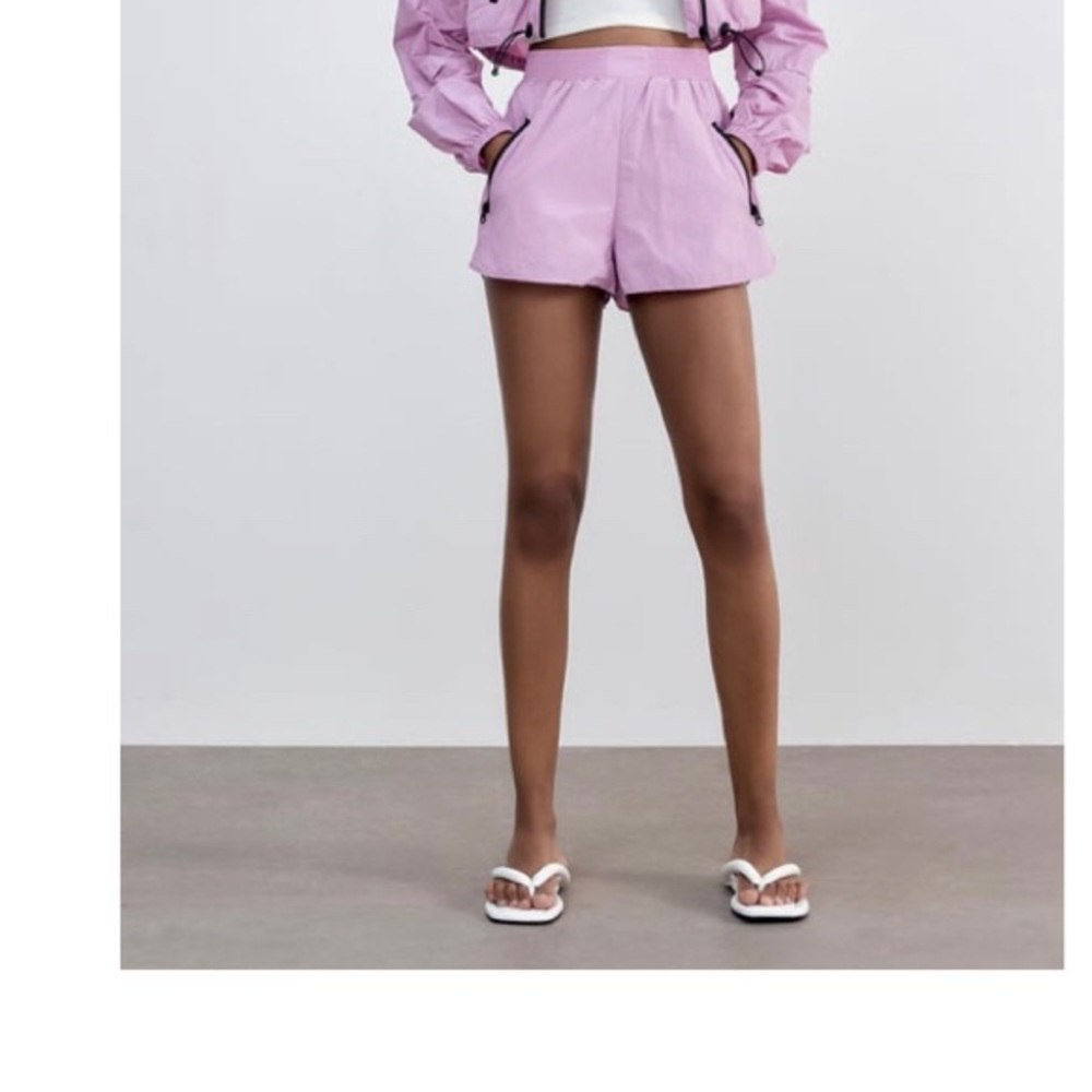 Nylon shorts lilac small zara